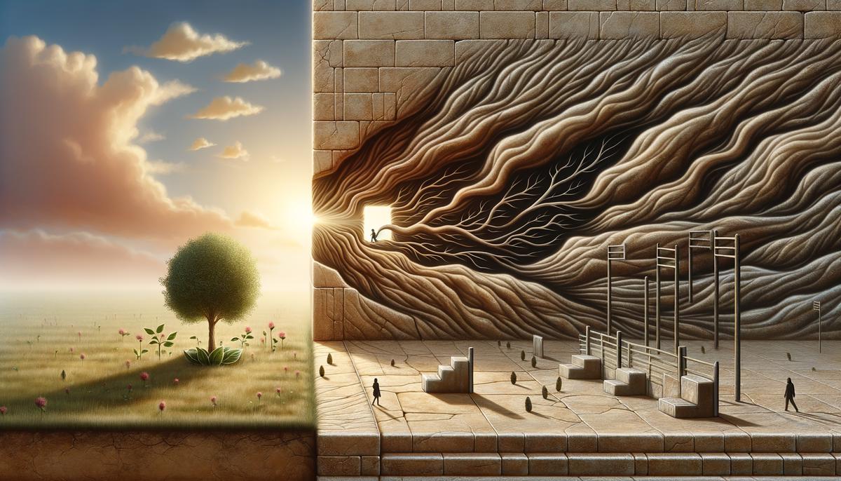 abstract image depicting growth and overcoming obstacles