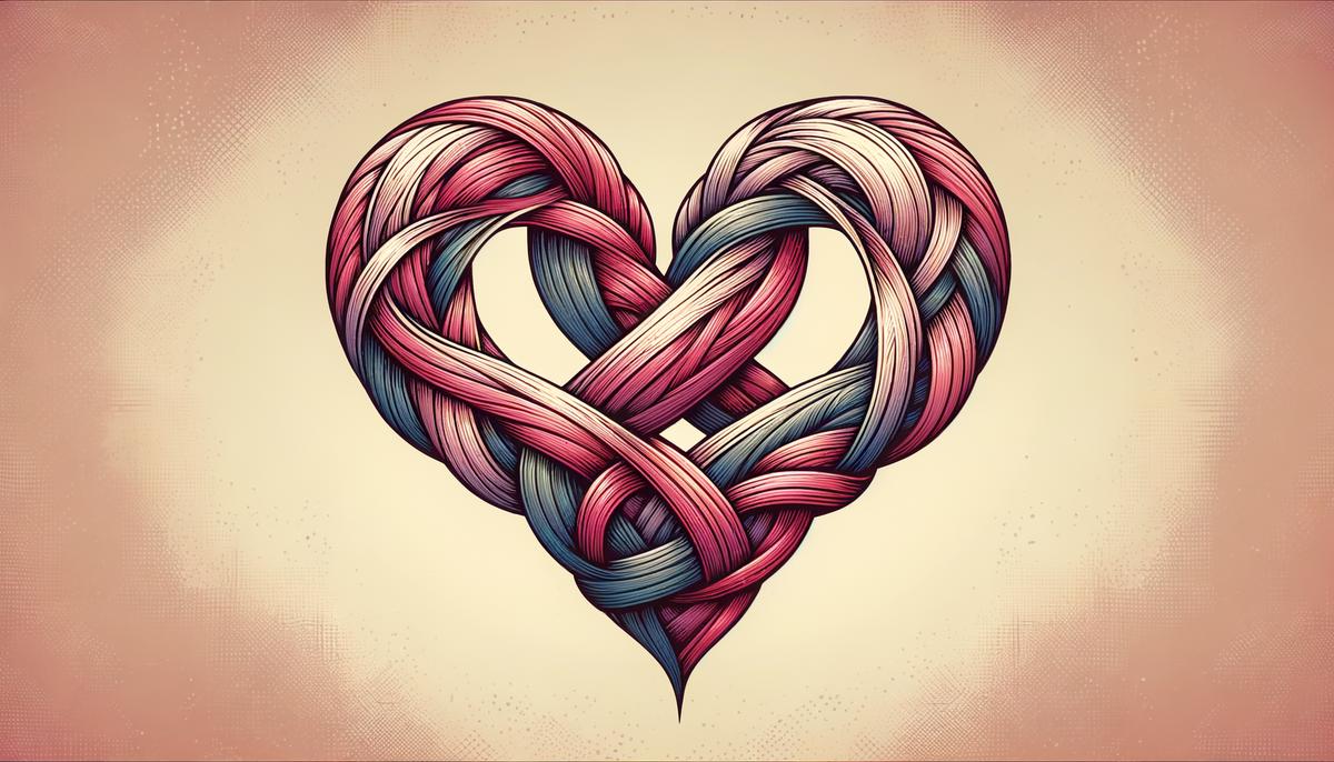 Illustration of two intertwined hearts representing bold love and unity