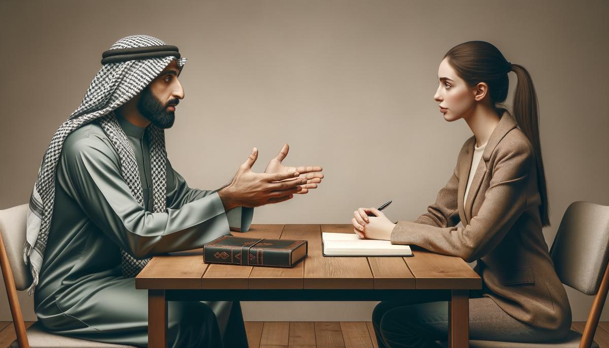 A realistic image of a couple having a serious conversation, symbolizing open communication and negotiation in modern relationships