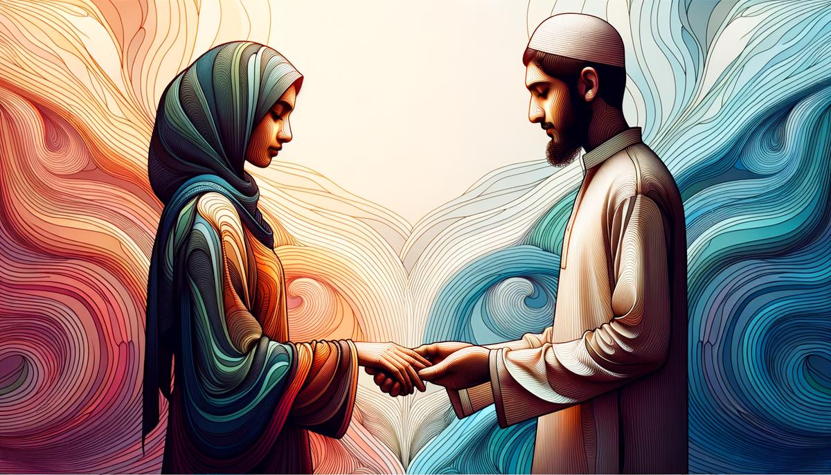 A diverse couple holding hands, symbolizing unity and connection in a relationship